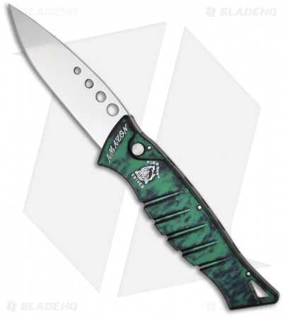 Piranha Amazon Automatic Knife Green (3.45" Mirror)