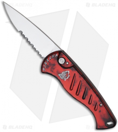 Piranha Fingerling Automatic Knife Red (2.5" Mirror Serr)