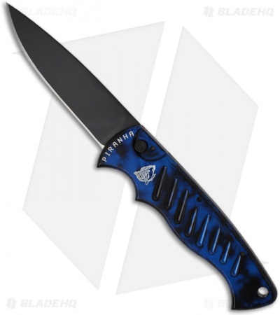 Piranha P-1 Pocket Automatic Knife Blue Tactical (3.2" Black)