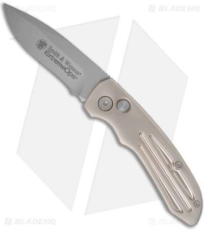 Smith & Wesson Extreme Ops Automatic Knife Champagne Aluminum (3.25" Bead Blast)